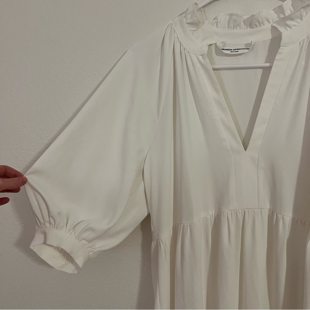 Amanda Uprichard Saffron Tiered Gathered Midi Dress - Picture 6 of 8